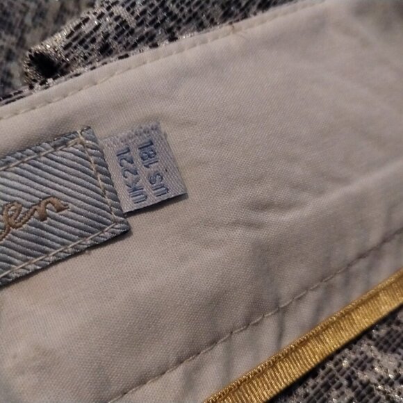 Boden Women's Bistro Metallic Textured Jacquard Crop Trouser Pants Size 18L NWT - Picture 10 of 11